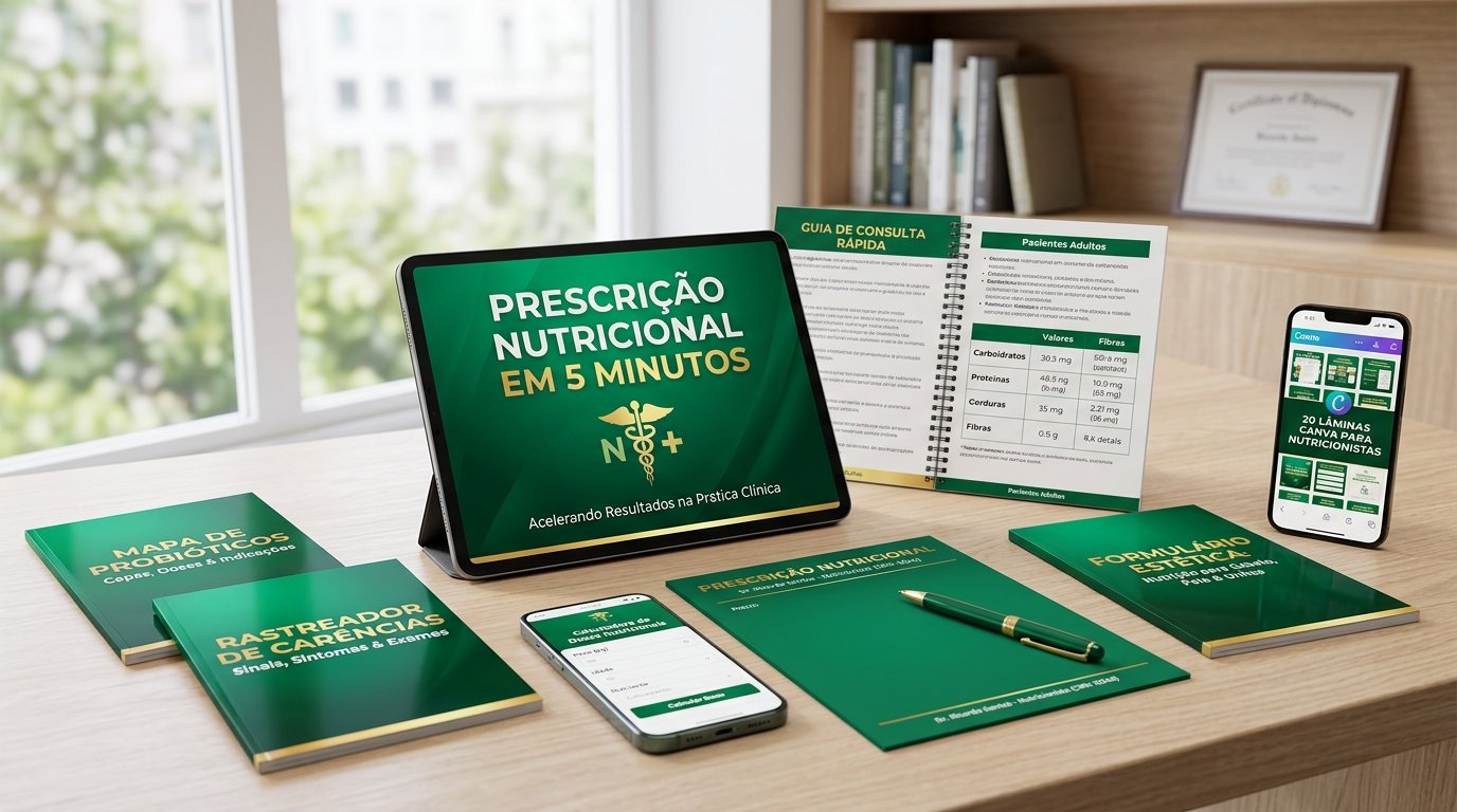 Kit Completo Prescrição Nutricional em 5 Minutos + 4 Bônus Estratégicos